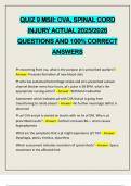 QUIZ 9 MSII&colon; CVA&comma; SPINAL CORD INJURY ACTUAL 2025&sol;2026 QUESTIONS AND 100&percnt; CORRECT ANSWERS