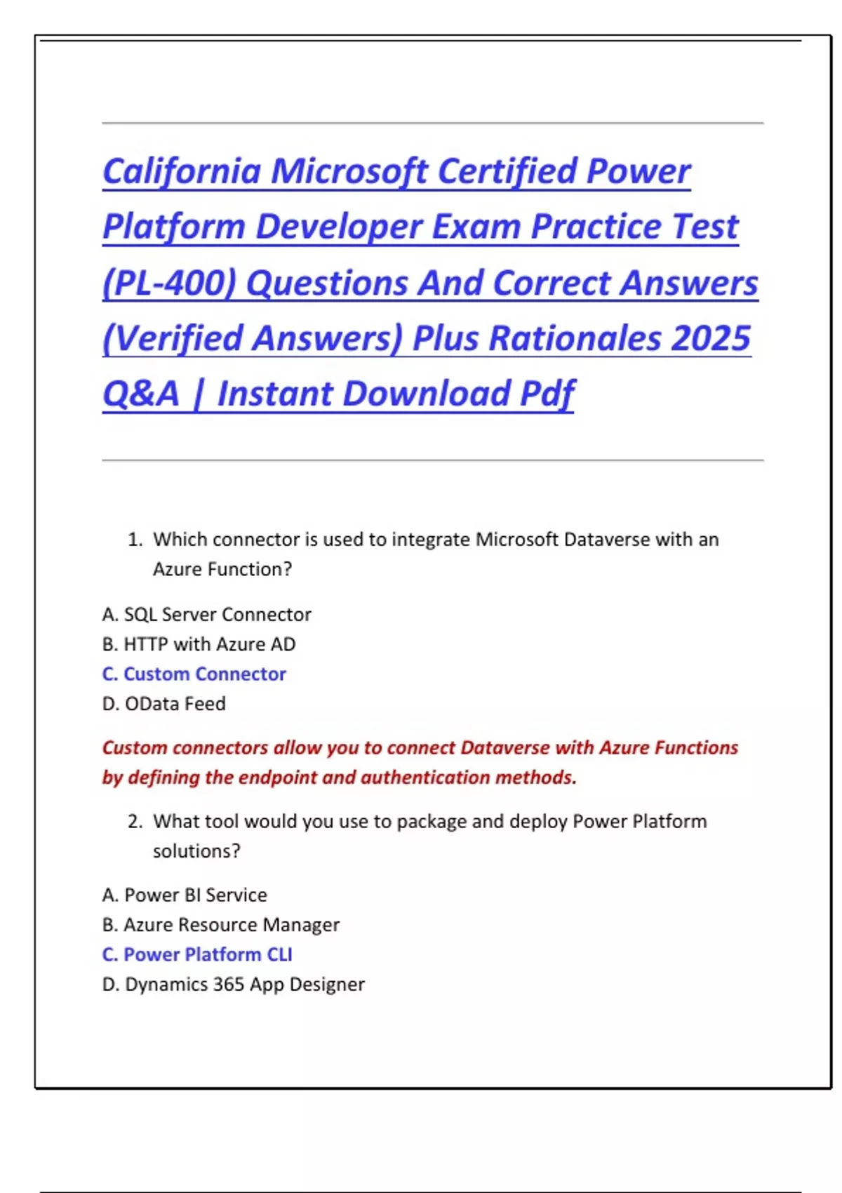 California Microsoft Certified Power Platform Developer Exam Practice ...