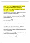 NURS 1103 - Planning and Evaluating Nursing Care EXAM QUESTIONS AND VERIFIED ANSWERS 2025&sol;2026 EDITION &lpar;GRADED A&plus;&rpar; DETAILED ANSWERS&excl;&excl;