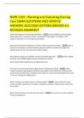 NURS 1103 - Planning and Evaluating Nursing Care EXAM QUESTIONS AND VERIFIED ANSWERS 2025&sol;2026 EDITION &lpar;GRADED A&plus;&rpar; DETAILED ANSWERS&excl;&excl;