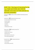 NURS 1158 - Planning and Evaluating Nursing Care EXAM QUESTIONS AND VERIFIED ANSWERS 2025&sol;2026 EDITION &lpar;GRADED A&plus;&rpar; DETAILED ANSWERS&excl;&excl;