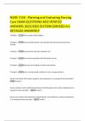 NURS 1158 - Planning and Evaluating Nursing Care EXAM QUESTIONS AND VERIFIED ANSWERS 2025&sol;2026 EDITION &lpar;GRADED A&plus;&rpar; DETAILED ANSWERS&excl;&excl;
