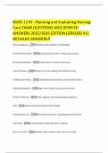 NURS 1170 - Planning and Evaluating Nursing Care EXAM QUESTIONS AND VERIFIED ANSWERS 2025&sol;2026 EDITION &lpar;GRADED A&plus;&rpar; DETAILED ANSWERS&excl;&excl;