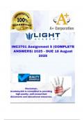 INC3701 Assignment 5 (COMPLETE ANSWERS) 2025 - DUE 18 August 2025; ; 100% TRUSTED Complete, trusted solutions and explanations
