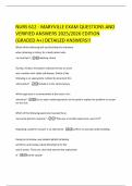 NURS 612 - MARYVILLE EXAM QUESTIONS AND VERIFIED ANSWERS 2025&sol;2026 EDITION &lpar;GRADED A&plus;&rpar; DETAILED ANSWERS&excl;&excl;