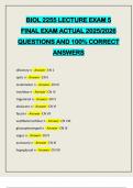 BIOL 2255 LECTURE EXAM 5 FINAL EXAM ACTUAL 2025&sol;2026 QUESTIONS AND 100&percnt; CORRECT ANSWERS
