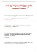 NURS 640 Final Exam Study&vert; Advanced Physical Assessment Across the Lifespan &vert; 2025 Prep Questions with Answers &lpar;A&plus; Rated&rpar;