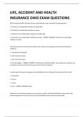 Life&comma; Accident&comma; and Health Insurance &ndash; Ohio &vert; Exam Questions with Correct Answers