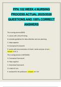 PPN 102 WEEK 4 NURSING PROCESS ACTUAL 2025&sol;2026 QUESTIONS AND 100&percnt; CORRECT ANSWERS