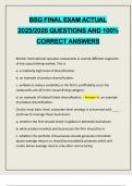 BSG FINAL EXAM ACTUAL 2025&sol;2026 QUESTIONS AND 100&percnt; CORRECT ANSWERS