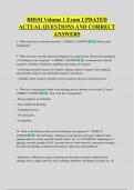 RBSM Volume 1 Exam UPDATED  ACTUAL QUESTIONS AND CORRECT  ANSWERS