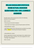 RELIAS SHOULDER DYSTOCIA EXAM ACTUAL 2025&sol;2026 QUESTIONS AND 100&percnt; CORRECT ANSWERS