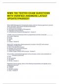 NIMS 700 TESTED EXAM QUESTIONS WITH VERIFIED ANSWERS LATEST UPDATE&excl;&excl;PASSED&excl;&excl;
