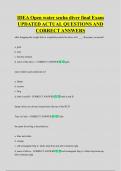 IDEA Open water scuba diver final Exam  UPDATED ACTUAL QUESTIONS AND  CORRECT ANSWERS