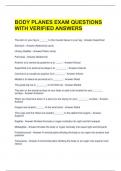 BODY PLANES EXAM QUESTIONS WITH VERIFIED ANSWERS 