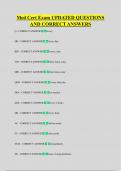 Med Cert Exam UPDATED QUESTIONS  AND CORRECT ANSWERS