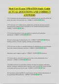 Med Cert Exam UPDATED Study Guide  ACTUAL QUESTIONS AND CORRECT  ANSWERS