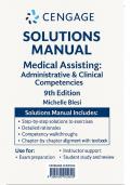 Medical Assisting Administrative & Clinical Competencies 9th Edition - Solution Manual by Michelle Blesi&comma; Deborah B&period; Gill&comma; Catherine A&period; Kelley
