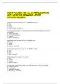 BODY PLANES TESTED EXAM QUESTIONS WITH VERIFIED ANSWERS LATEST UPDATE&excl;&excl;PASSED&excl;&excl;