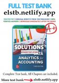 Data Analytics for Accounting&comma; 3rd Edition &ndash; Test Bank by Richardson