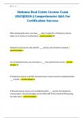 Alabama Real Estate License Exam 2025&vert;2026 &vert; Comprehensive Q&A For Certification Success