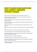 BODY PLANES EXAM QUESTIONS AND CORRECT ANSWERS ALREADY PASSED 