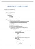 Gestructureerde samenvatting Intro Immobili&euml;n