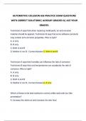 AUTOMOTIVE COLLISION ASE PRACTICE EXAM QUESTIONS AND ANSWERS WITH SOLUTIONS
