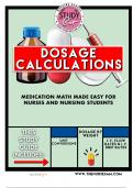 Dosage Calculations Study Guide &vert; 100&percnt; Guaranteed Pass &vert; Verified Elaborations