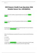 EOR Women's Health Exam Questions With Detailed Answer Key &lpar;2025&vert;2026&rpar;