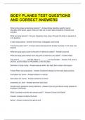 BODY PLANES TEST QUESTIONS AND CORRECT ANSWERS