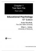 Educational Psychology&colon; Active Learning Edition &lpar;15th Edition&rpar; by Anita Woolfolk & Ellen Usher &ndash; Complete Test Bank for All Chapters