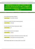 CORPORALS COURSE COMP 2 TEST REVIEW &lpar;Latest 2025 &sol; 2026 Update&rpar; Questions and Verified Answers &vert; 100&percnt; Correct &vert; Grade A&plus;