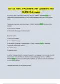CD 415 FINAL UPDATED EXAM Questions And  CORRECT Answers