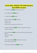 CD 415 FINAL UPDATED TOP EXAM Questions  And CORRECT Answers 