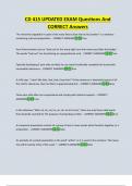 CD 415 UPDATED EXAM Questions And  CORRECT Answers