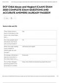 DCF Child Abuse and Neglect &lpar;CAAN&rpar; EXAM 2025 COMPLETE EXAM QUESTIONS AND ACCURATE ANSWERS &vert;ALREADY PASSED&excl;&excl;