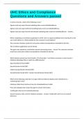 UHC Ethics and Compliance Questions and Answers passed