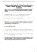 California Real Estate Test Exam Review Questions with all Answers verified for accuracy Updated 2025&sol;2026
