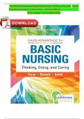 Test Bank for Davis Advantage Basic Nursing&colon; Thinking&comma; Doing&comma; and  Caring  3rd Edition by Leslie S&period; Treas&semi; Karen L&period; Barnett&semi; Mable H&period;     Smith Chapter 1-41 Complete Guide 