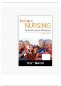TEST BANK FOR Davis Advantage for Pediatric Nursing&colon; The Critical Components of Nursing Care Second Edition by Kathryn Rudd&comma; Diane Kocisko ISBN&colon;978-0803666535 COMPLETE GUIDE ALL CHAPTERS COVERED 100&percnt; VERIFIED A&plus; GRADE ASSURED&excl;&excl;&excl;&excl;&excl; NEW LATEST UPDATE&excl;&excl;&excl;&excl;&excl;