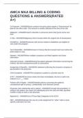 AMCA MAA BILLING & CODING QUESTIONS & ANSWERS&lpar;RATED A&plus;&rpar;
