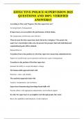 EFFECTIVE POLICE SUPERVISION 2025 QUESTIONS AND 100&percnt; VERIFIED ANSWERS&excl;&excl;