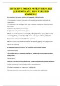 EFFECTIVE POLICE SUPERVISION 2025 QUESTIONS AND 100&percnt; VERIFIED ANSWERS&excl;&excl;