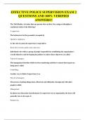 EFFECTIVE POLICE SUPERVISION EXAM 2 QUESTIONS AND 100&percnt; VERIFIED ANSWERS&excl;&excl;