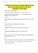 EFFECTIVE POLICE SUPERVISION EXAM PRACTICE QUESTIONS AND 100&percnt; VERIFIED ANSWERS&excl;