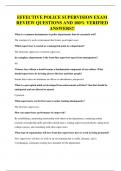 EFFECTIVE POLICE SUPERVISION EXAM REVIEW QUESTIONS AND 100&percnt; VERIFIED ANSWERS&excl;&excl;