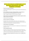 EFFECTIVE POLICE SUPERVISION EXAM REVISION QUESTIONS AND 100&percnt; VERIFIED ANSWERS&excl;