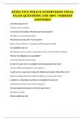 EFFECTIVE POLICE SUPERVISION FINAL EXAM QUESTIONS AND 100&percnt; VERIFIED ANSWERS&excl;&excl;