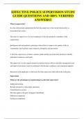 EFFECTIVE POLICE SUPERVISION STUDY GUIDE QUESTIONS AND 100&percnt; VERIFIED ANSWERS